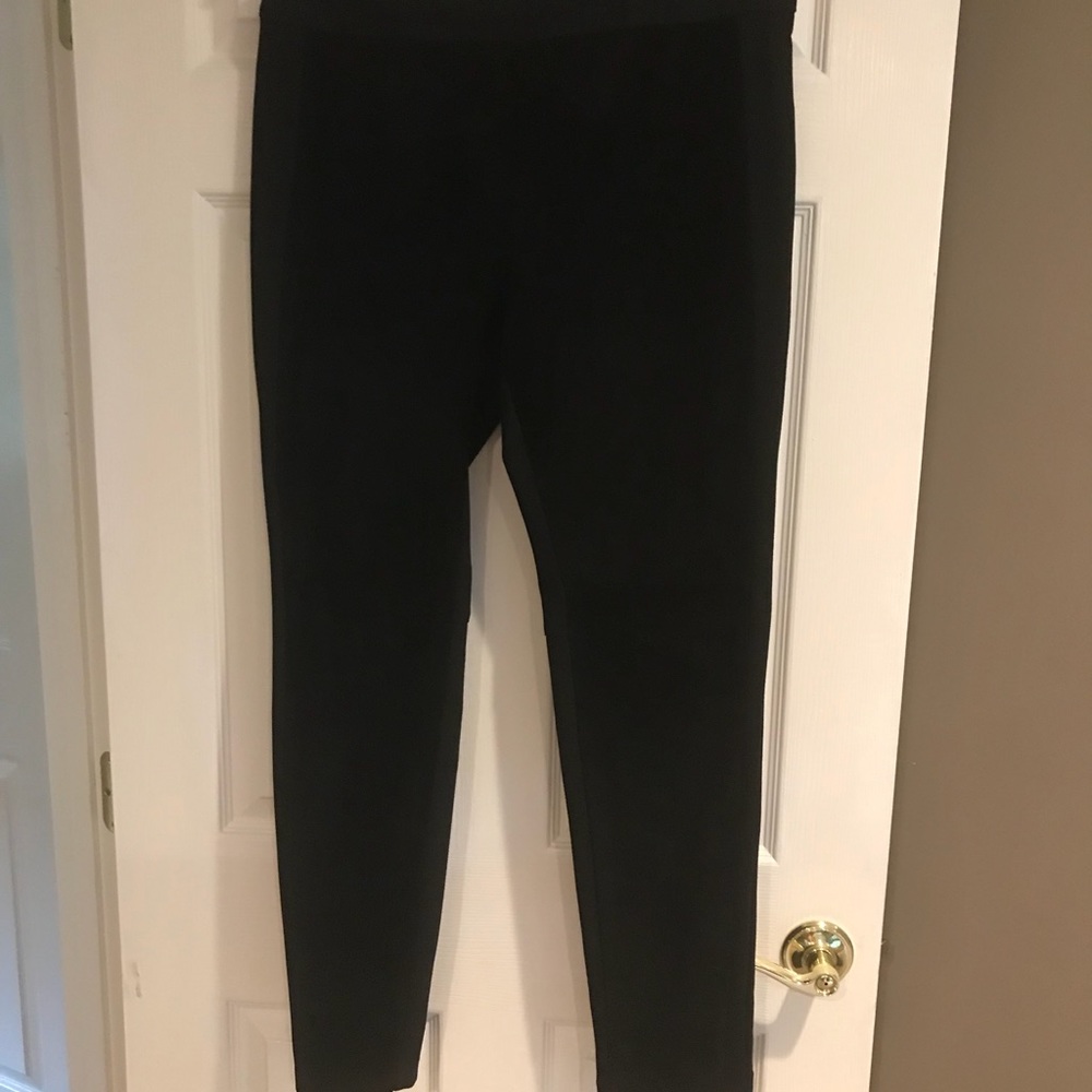 Ecru brand suede and cloth pants.